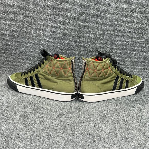 Adidas Nizza Sneakers Men's Size 10.5 Green Mid Lace Up Zip Athletic Retro Shoes - Picture 6 of 11